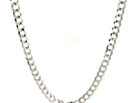 Chaîne gourmette massive en or blanc 14 carats (4,70 mm)