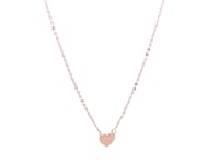 Collier mini cœur poli en or rose 14 carats