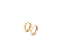 Boucles d'oreilles créoles facettées motif diamant en or jaune 14 carats