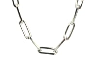 Chaîne trombone large en or blanc 14K (6,10 mm)