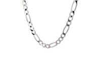 Chaîne Figaro massive en or blanc 14 carats (4,50 mm)