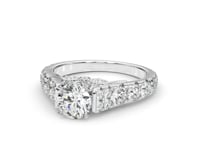 Bague de fiançailles en or blanc 14 carats avec diamant et anneau à rang unique (poids total de 1,75 carat)