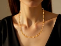Collier en Or Jaune 14 carats avec chaîne Trombone ornée de Diamants (4.00 mm)