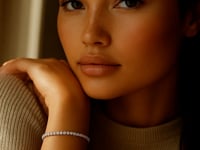 Bracelet de tennis en or blanc 14 carats avec diamants ronds de laboratoire (2 carats au total F/G VS2/SI1)