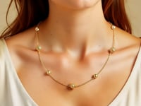 Collier à maillons alternés en or jaune 14 carats
