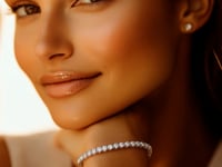 Bracelet tennis en or blanc 14 carats serti de diamants ronds de laboratoire (7 carats au total F/G VS2/SI1)