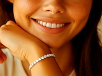 Bracelet tennis en or blanc 14 carats avec diamants ronds de laboratoire (5 carats poids total, F/G, VS2/SI1)