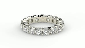 Round Cut Lab Grown Diamond Eternity Ring in 14k White Gold (3 cttw FG/VS2)