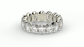 Bague d'éternité en or blanc 14 carats avec diamants ronds de laboratoire (5 carats poids total FG/VS2)