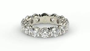 Alliance éternité en diamants de laboratoire ronds, or blanc 14 carats (6 carats total, couleur FG/VS2)