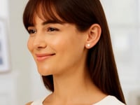 Aretes de perla blanca cultivada en agua dulce en oro amarillo de 14 k (8 mm)