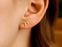 Puces d'oreilles Bélier en or jaune 14 carats