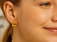 Boucles d'oreilles créoles graduées bombées en or jaune 14 carats