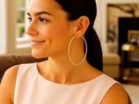 Grandes boucles d'oreilles créoles polies en or jaune 14 carats (2 x 70 mm)