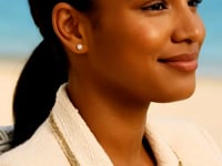 Boucles d'oreilles clous en or jaune 14 carats avec perles de culture d'eau douce blanches (4 mm)