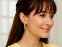 Boucles d'oreilles créoles Trombone en or jaune 14 carats (27 mm x 12 mm)