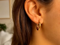 Boucles d'oreilles créoles polies en or jaune 14 carats (3x15mm)
