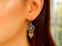 Boucles d'oreilles Attrape-rêves en or jaune 14 carats
