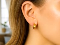 Petites créoles tubulaires en or jaune 14 carats