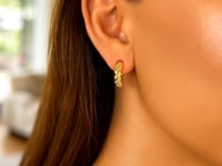 Boucles d'oreilles créoles torsadées polies en or jaune 14 carats (3x11mm)