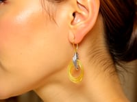 Boucles d'oreilles entrelacées multi-rangs en or deux tons 14 carats