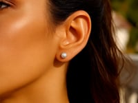 Boucles d'oreilles boule en or blanc 14 carats avec texture taillée en cristal (5 mm)