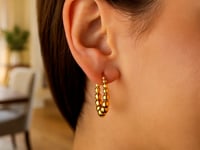 Créoles Sphères Dégradées en Or Jaune 14 carats (5x27mm)
