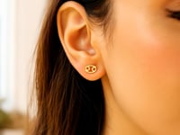 Boucles d'oreilles clous Zodiaque Cancer en or jaune 14 carats