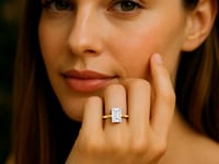 Bague Solitaire en Or Jaune 10K avec Diamant de Laboratoire Émeraude 5 Carats certifié IGI G/VS1