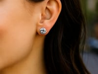Boucles d'oreilles nœud d'amour poli en argent sterling (9 mm)