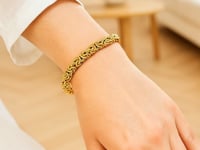 Bracelet élégant en maille byzantine or jaune 14 carats (9,00 mm)