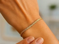 Bracelet en or jaune 14 carats, chevrons tressés (3,20 mm)