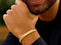 Bracelet gourmette pour homme en or jaune 14 carats de 8 pouces (8,00 mm)