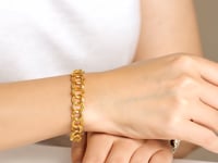 Bracelet Charms Double Maillon en Or Jaune 14k Massif (6,00 mm)