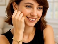 Bracelet à maillons rolo et étiquette cœur en or jaune 14 carats (11,40 mm)