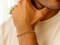 Bracelet cubain léger en or jaune 10 carats (5,50 mm)
