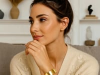 Bracelet de créateur de largeur moyenne en or jaune 14 carats (14,50 mm)