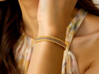 Bracelet chaîne corde triple brin en or bicolore 10k (6,35 mm)