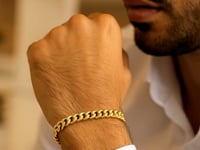 Bracelet jonc plein classique cubain de Miami en or jaune 14 carats (7,10 mm)