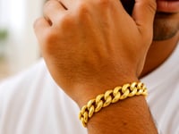 Bracelet cubain Miami semi-massif en or jaune 14 carats (11,10 mm)