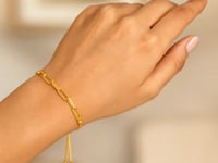 Bracelet réglable en or jaune 14 carats avec chaîne forçat (1,00 mm)