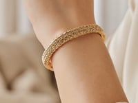 Bracelet tressé épais en or jaune 14 carats, finition polie (8,80 mm)