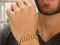 Bracelet cubain de Miami massif en or jaune 14 carats (6,00 mm)