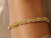 Bracelet maillons byzantins brillants en or jaune 14 carats (6,00 mm)