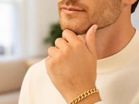Bracelet chaîne cubaine Miami en or jaune 14 carats poli (6,50 mm)
