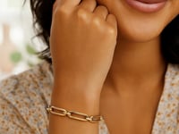 Bracelet chaîne trombone Bombay en or jaune 14 carats de 7,5 pouces (7,00 mm)