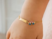 Bracelet pour enfants en or jaune 14 carats arc-en-ciel (1,00 mm)