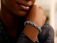Bracelet chaîne pour homme en argent sterling oxydé, motif câble (8,50 mm)