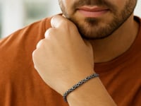 Bracelet chaîne byzantine en argent sterling finition canon de fusil (5,00 mm)