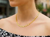 Collier Chaîne Cœur Miroir en Or Jaune 14 carats